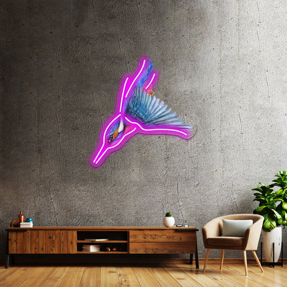 Diving Kingfisher Wall Artwork Neon Signs