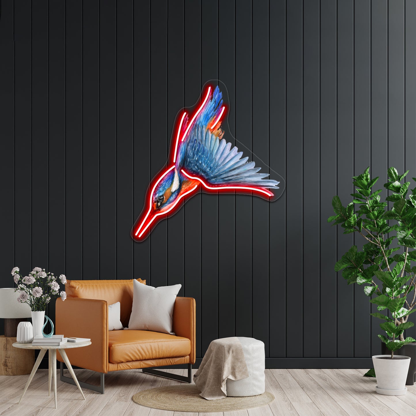 Diving Kingfisher Wall Artwork Neon Signs