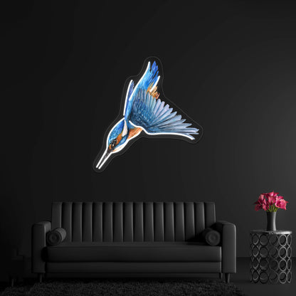 Diving Kingfisher Wall Artwork Neon Signs