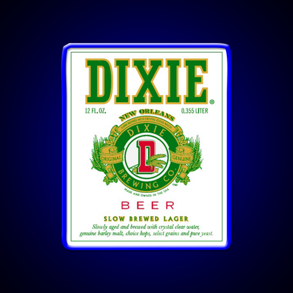 Dixie Beer Logo Beer Bar Decor Led Neon Sign Rgb Color