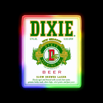 Dixie Beer Logo Beer Bar Decor Led Neon Sign Rgb Color