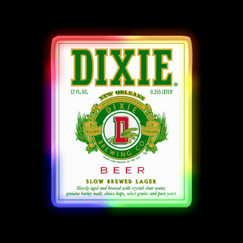 Dixie Beer Logo Beer Bar Decor Led Neon Sign Rgb Color