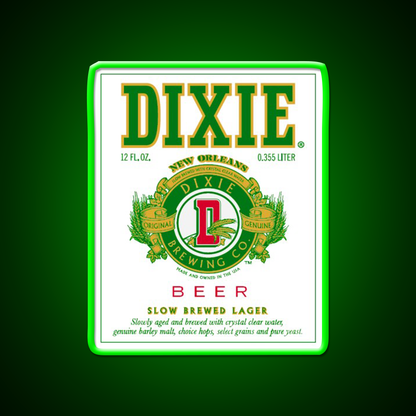 Dixie Beer Logo Beer Bar Decor Led Neon Sign Rgb Color