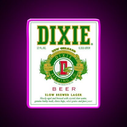 Dixie Beer Logo Beer Bar Decor Led Neon Sign Rgb Color