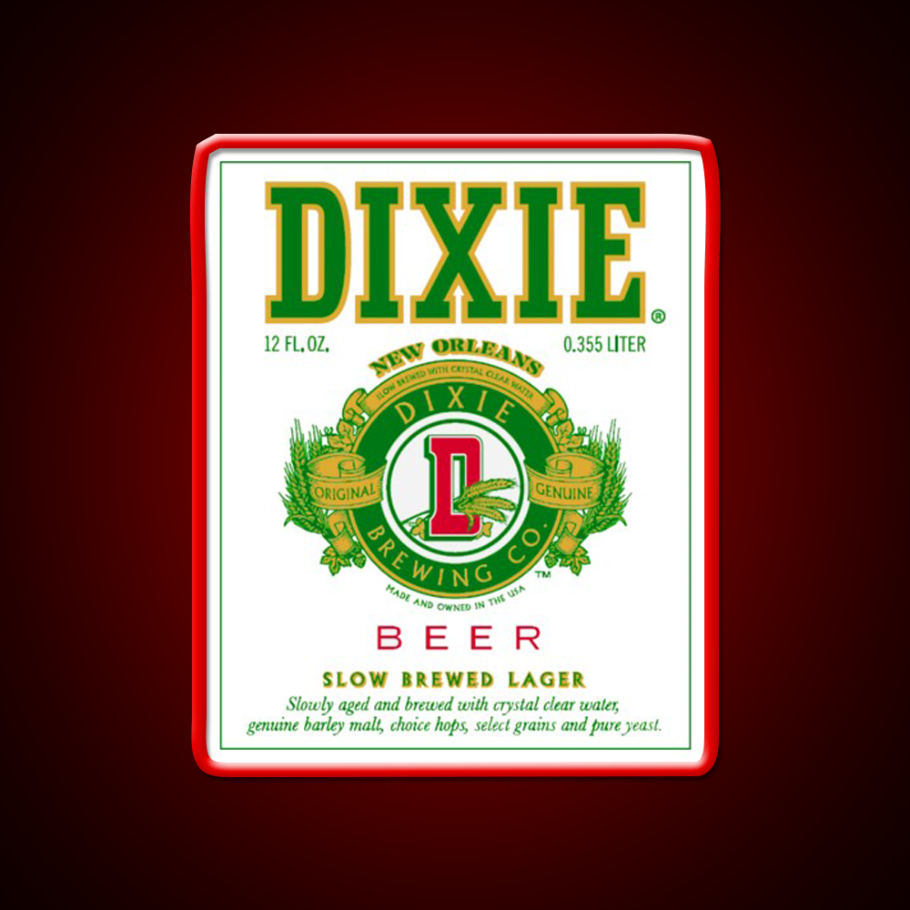 Dixie Beer Logo Beer Bar Decor Led Neon Sign Rgb Color
