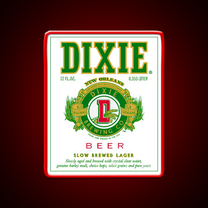 Dixie Beer Logo Beer Bar Decor Led Neon Sign Rgb Color