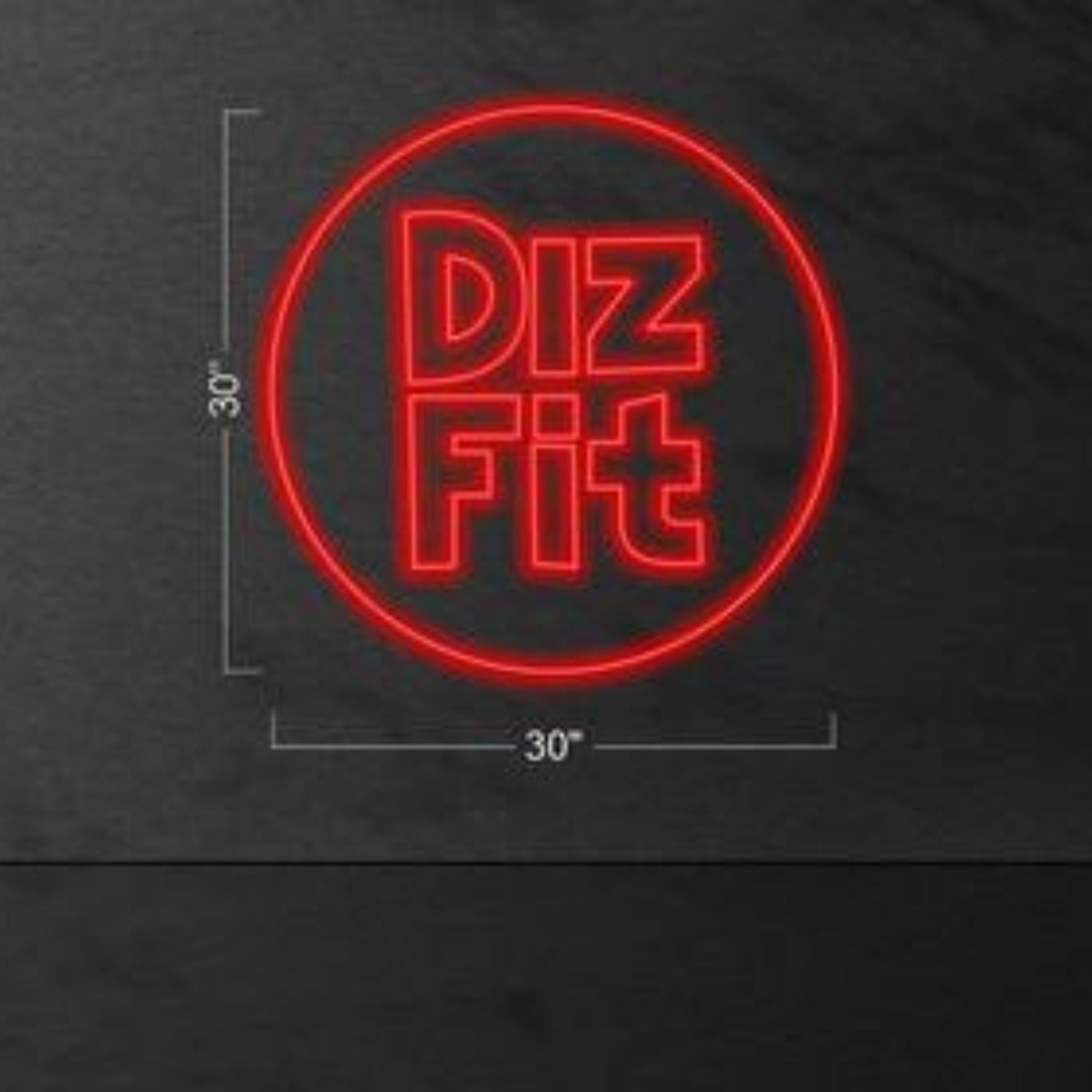 Diz Fit Logo Red Led Neon Sign For Gym Studio Decor | Shineneon