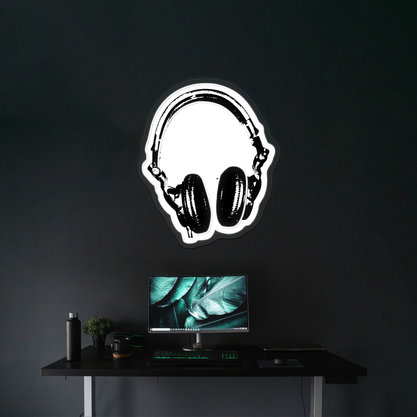 Dj Headphones Stencil Style Artwork Affordable Custom Neon Signs - Shineneon
