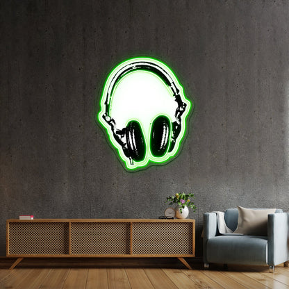 Dj Headphones Stencil Style Artwork Affordable Custom Neon Signs - Shineneon