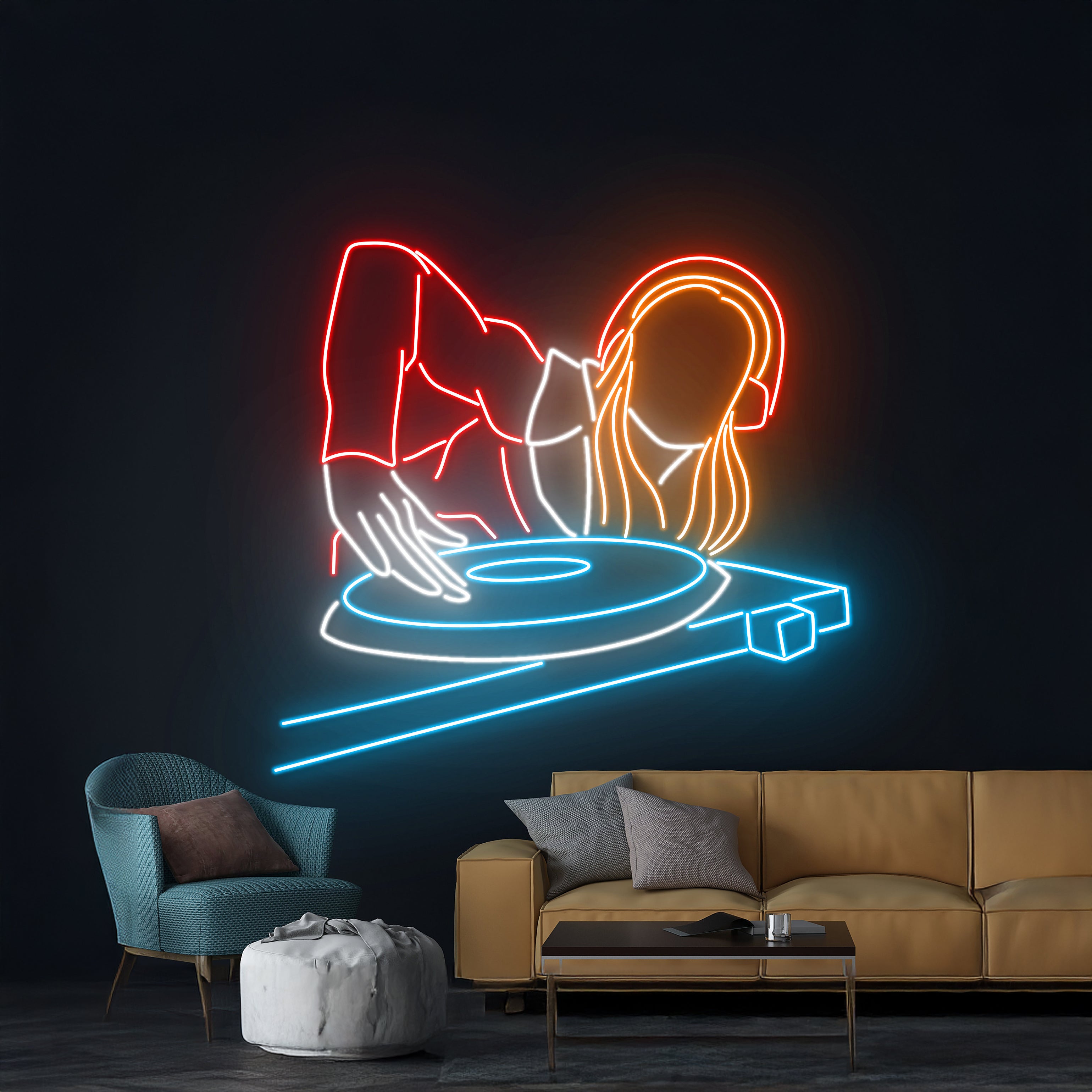 Dj Woman Neon Sign Music Player Led Light | Shineneon