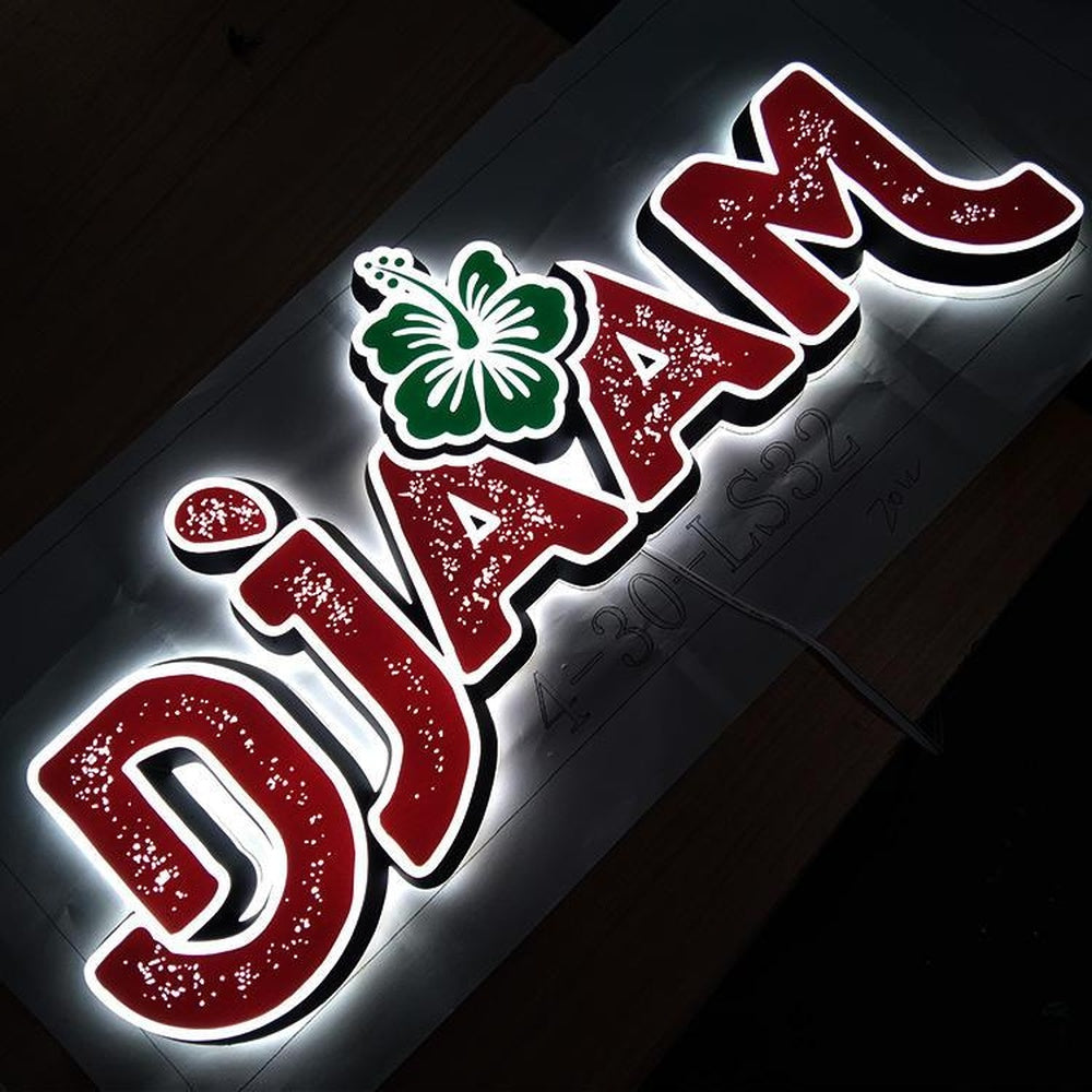 Djaam 3D Front And Back Lit Letters Metal Led Sign