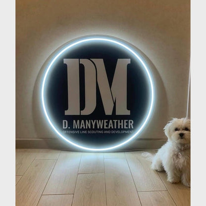 Dm Manyweather Acrylic Business Logo Sign - Shineneon