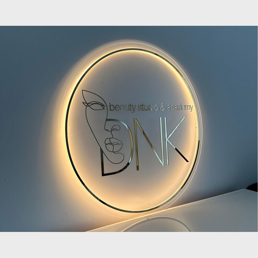 Dnk Beauty Studio Acrylic Business Logo Sign - Shineneon