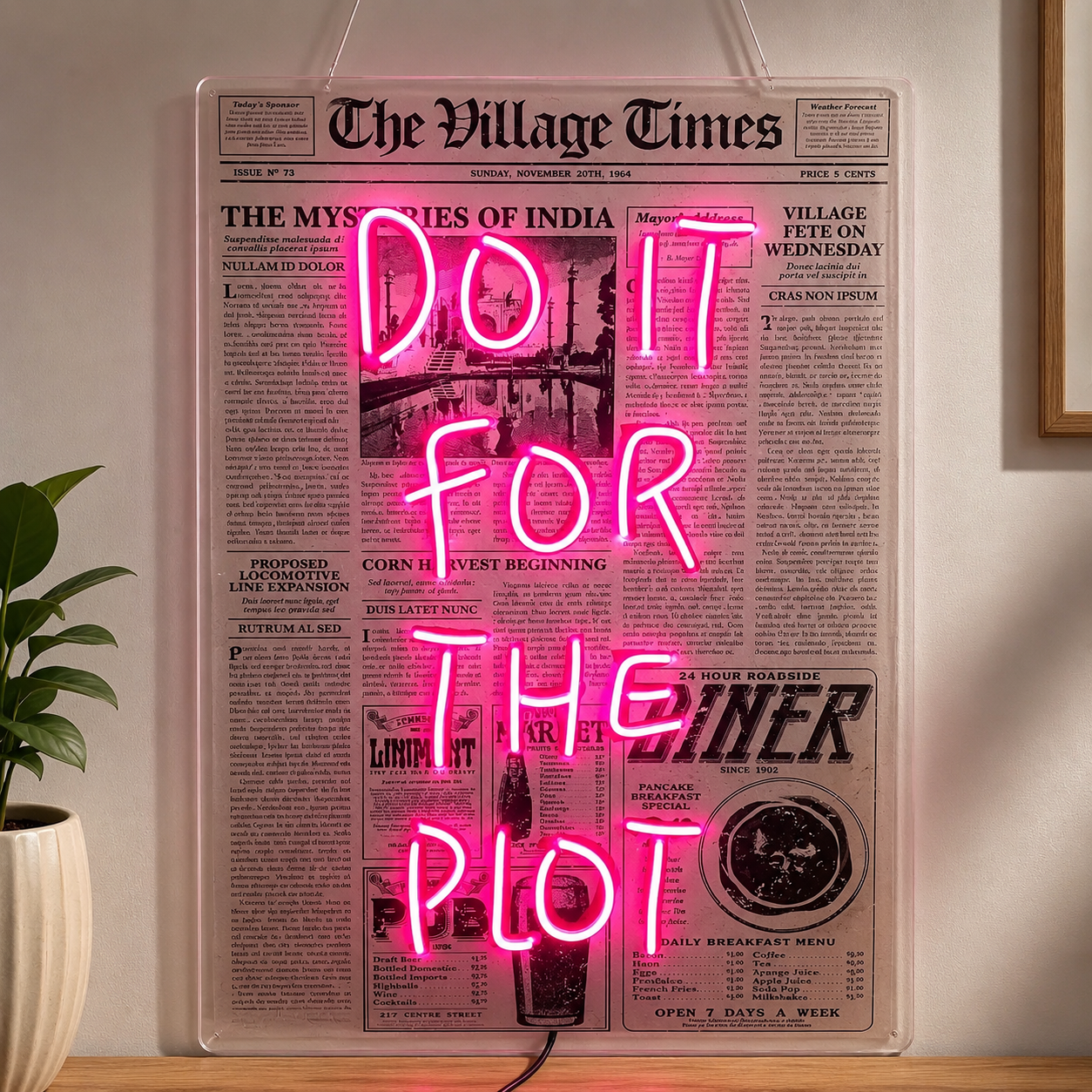 Do It For The Plot Wall LED Neon Sign main product image