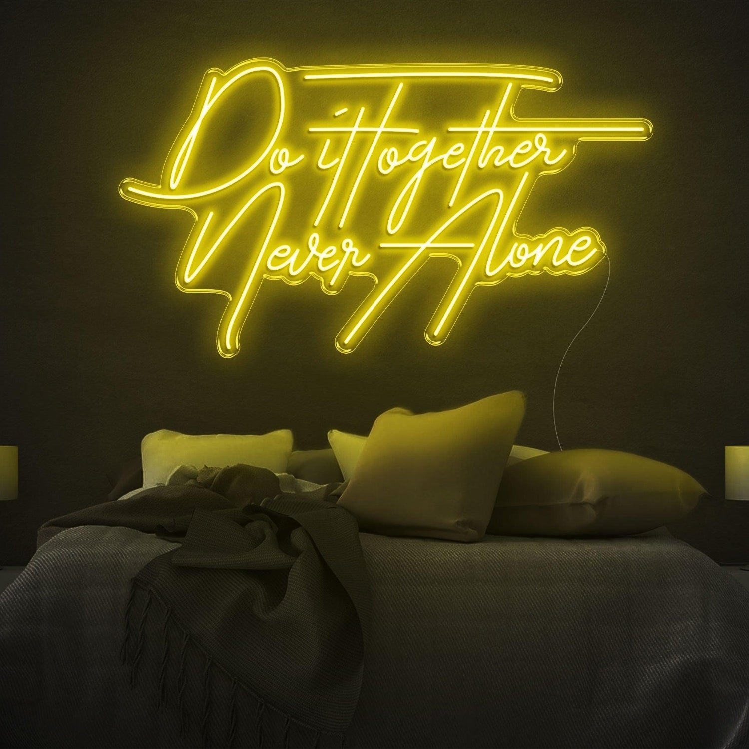 Do It Together Never Alone Yellow Led Neon Sign For Bedroom Home Decor | Shineneon