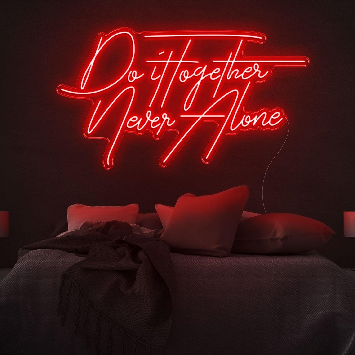 Do It Together Never Alone Yellow Led Neon Sign For Bedroom Home Decor | Shineneon