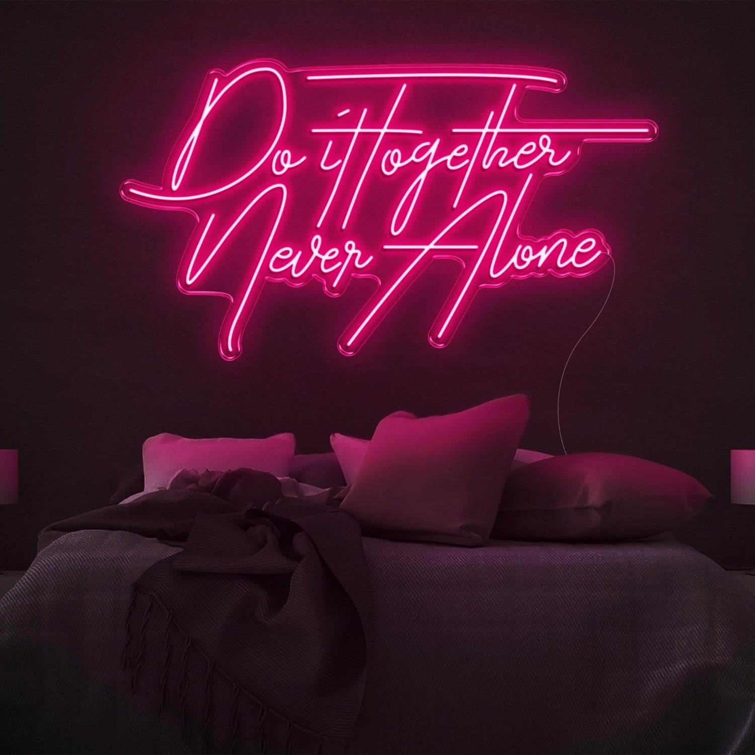 Do It Together Never Alone Yellow Led Neon Sign For Bedroom Home Decor | Shineneon