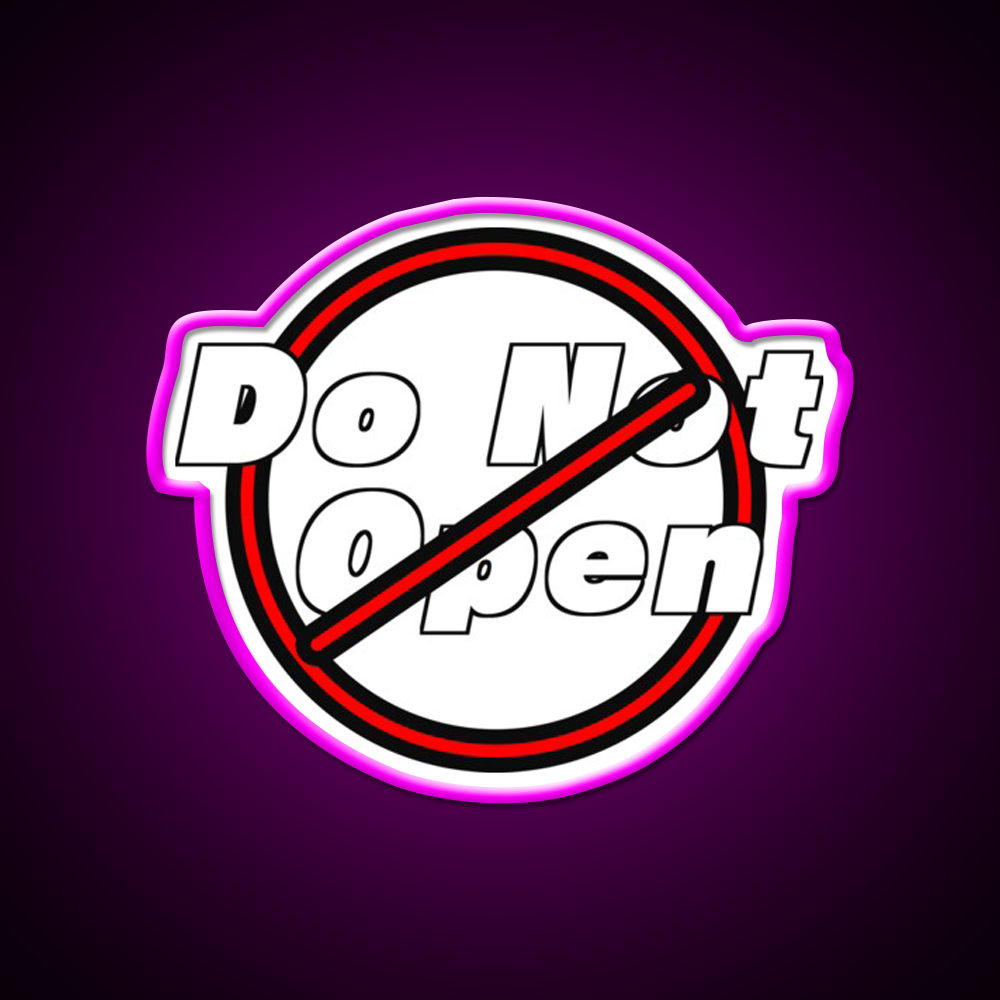 Do Not Open Beer Bar Decor Led Neon Sign Rgb Color - Neon sign mounted on wall in room