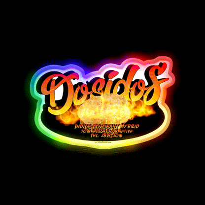 Do Si Dos Strain Art Hemp Inspired Green Leaf Led Neon Sign Rgb Color - LED neon sign close-up detail