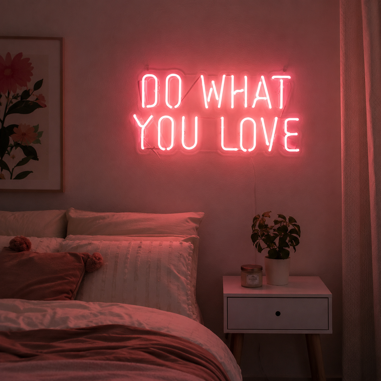 Do What You Love LED Neon Sign Bedroom Decor - 03 Real Lifestyle Scene