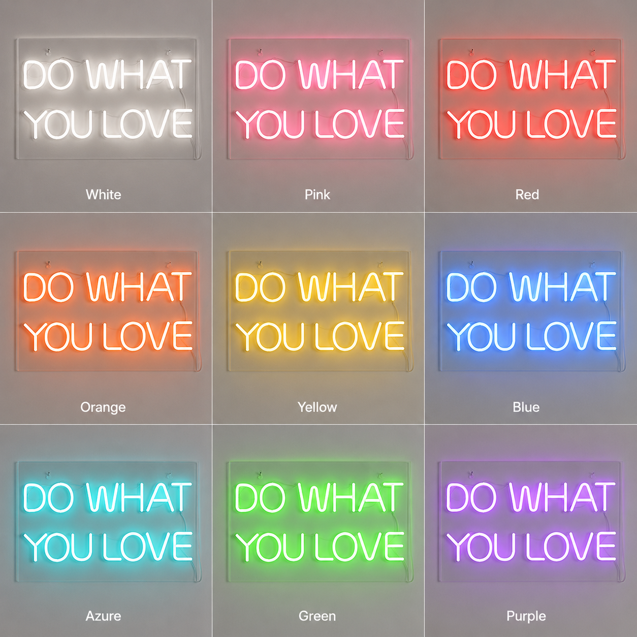 Do What You Love LED Neon Sign Wall Art - 05 Color Grid