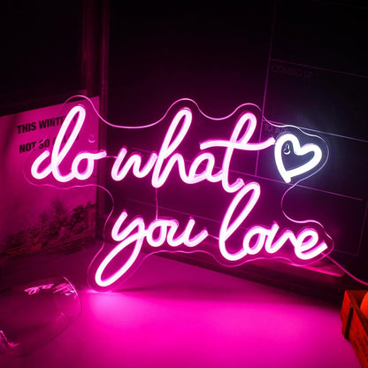 Do What You Love White Led Neon Sign For Home Studio Cafe Decor | Shineneon