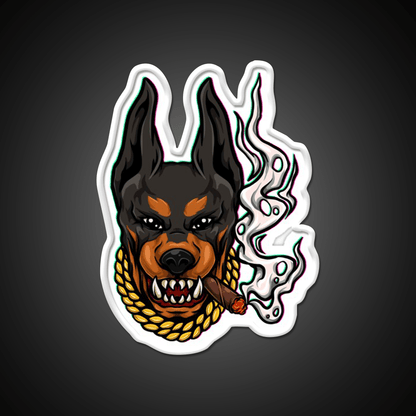 Doberman Blunt Hemp Inspired Green Leaf Led Neon Sign Rgb Color - Shineneon