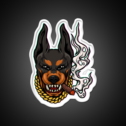 Doberman Blunt Hemp Inspired Green Leaf Led Neon Sign Rgb Color