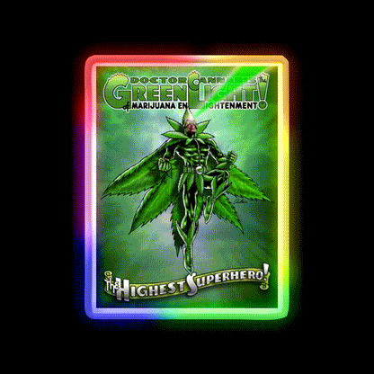 Doctor Hemp Inspired Green Leaf Led Neon Sign Rgb Color - LED neon sign close-up detail