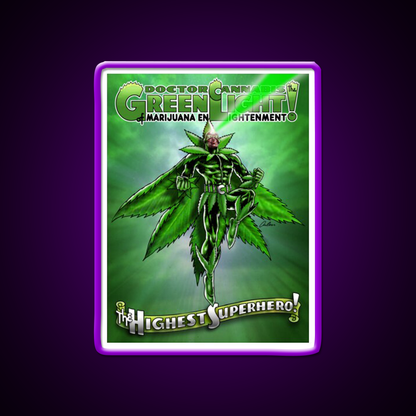 Doctor Hemp Inspired Green Leaf Led Neon Sign Rgb Color