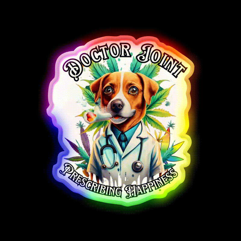 Doctor Joint Blaze 420 Hemp Inspired Green Leaf Led Neon Sign Rgb Color - LED neon sign close-up detail