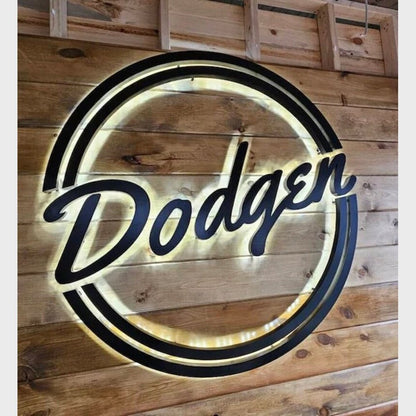 Dodgen With Circle 3D Backlit Channel Letters Led Light Sign - Shineneon