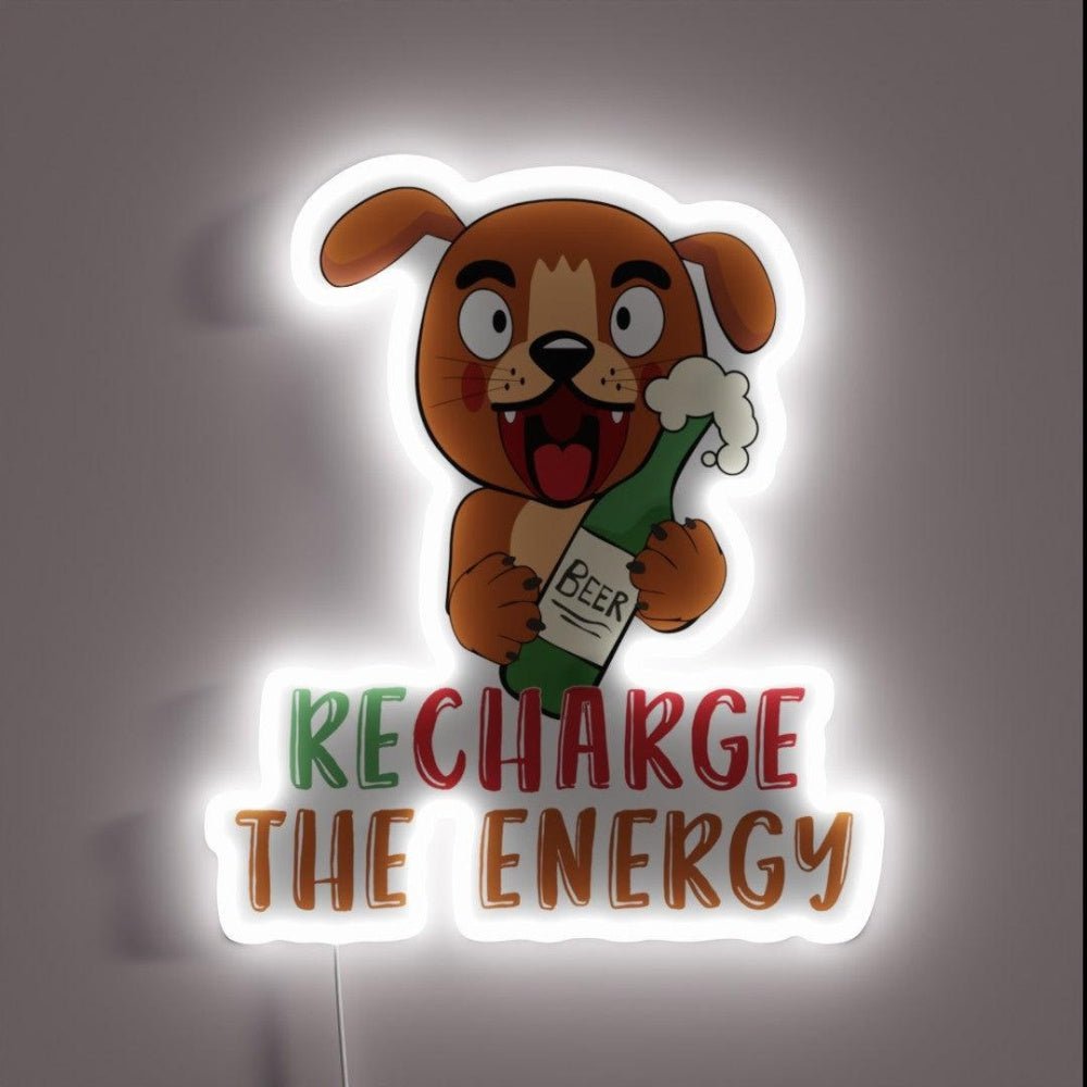 Dog And Beer Energy Rgb Led Neon Sign - Shineneon