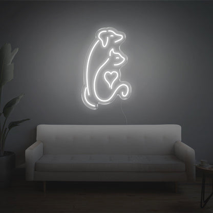 Dog And Cat V2 Bright Green Led Neon Sign For Indoor Pet Decor | Shineneon
