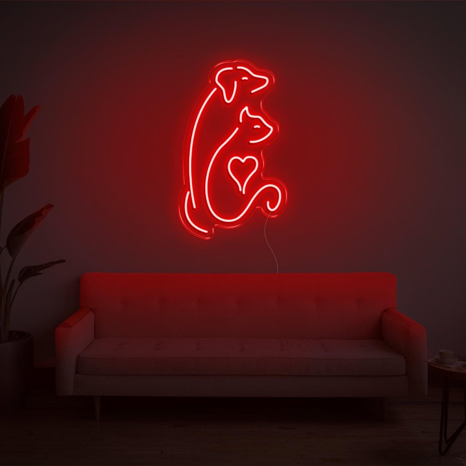 Dog And Cat V2 Bright Green Led Neon Sign For Indoor Pet Decor | Shineneon