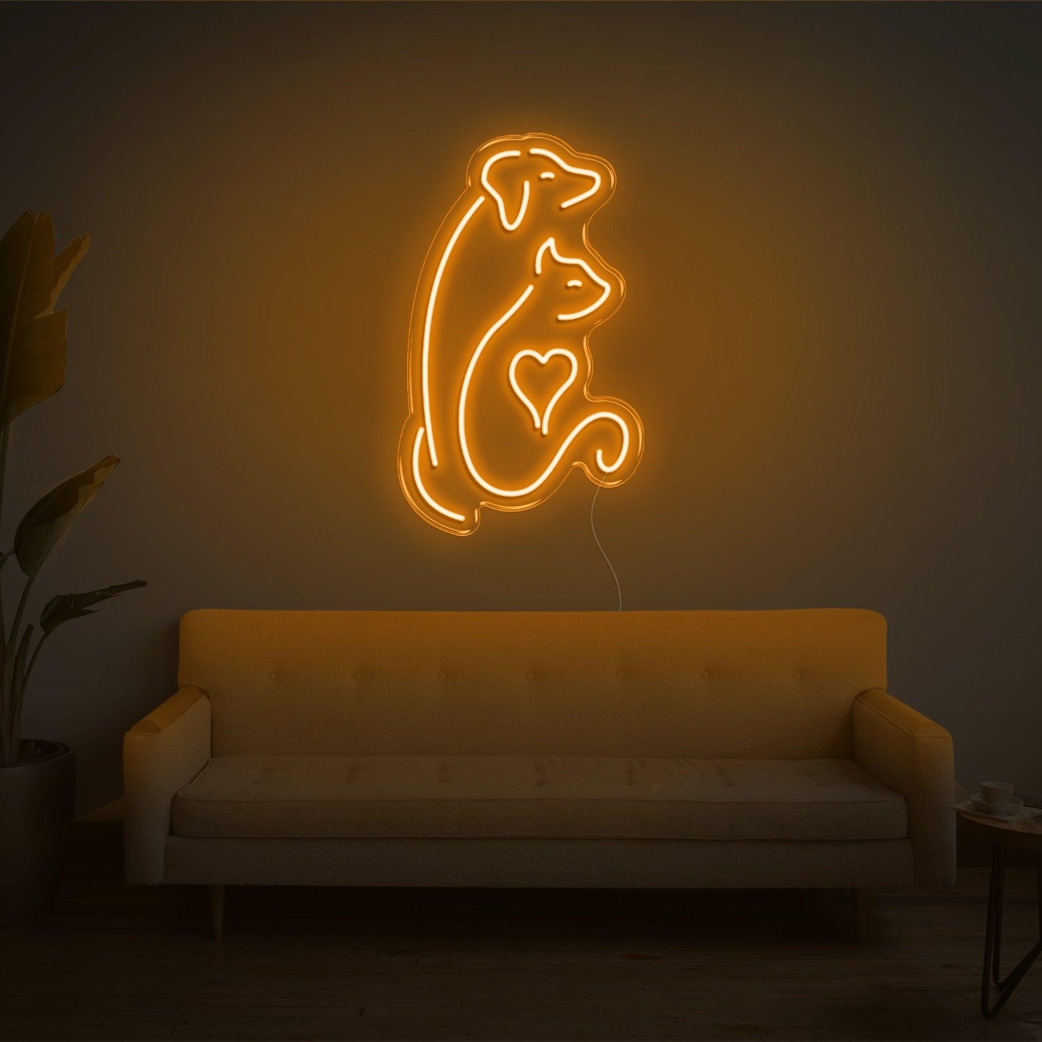 Dog And Cat V2 Bright Green Led Neon Sign For Indoor Pet Decor | Shineneon