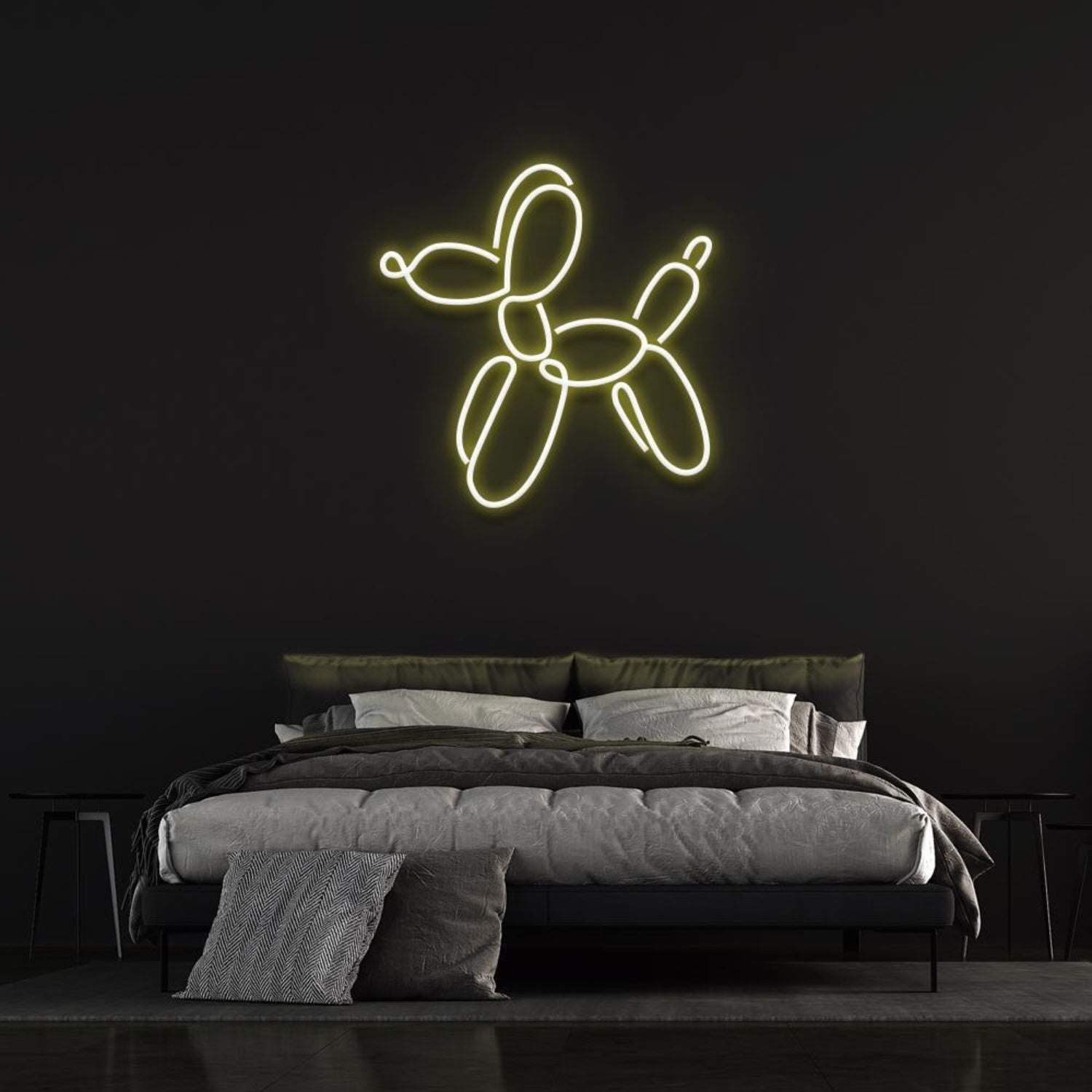 Dog Balloon By Jeff Koons Yellow Led Neon Sign For Bedroom Wall Art | Shineneon