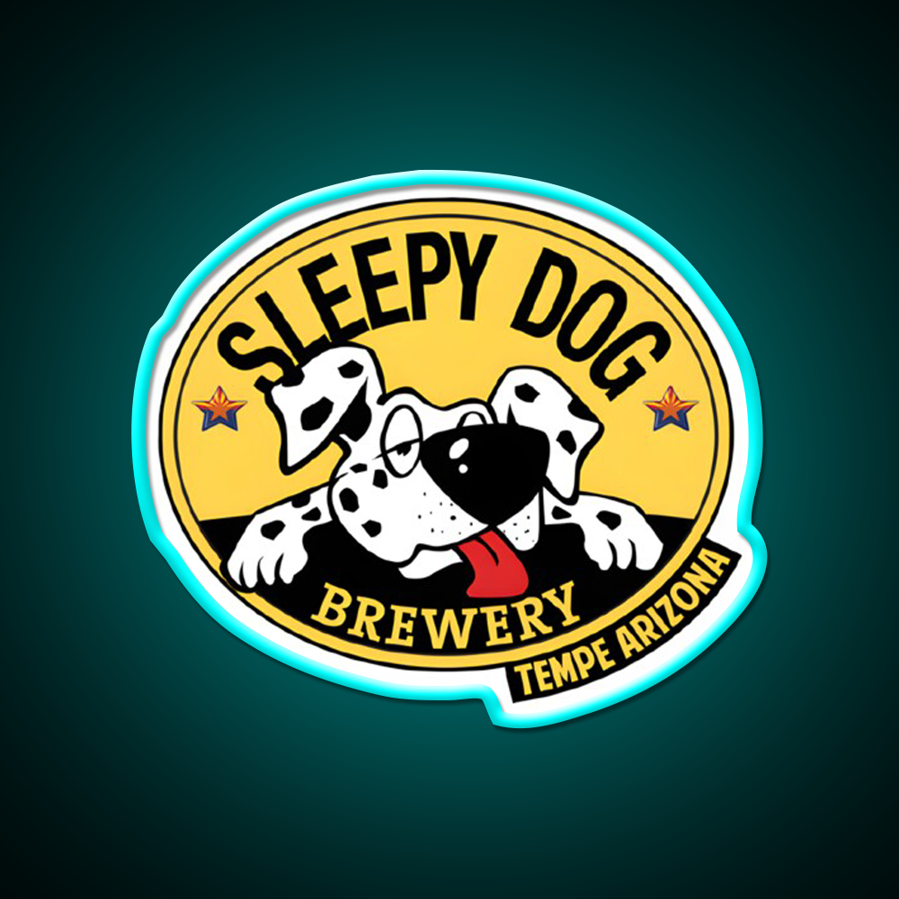 Dog Brewery Logo Beer Bar Decor Led Neon Sign Rgb Color - Size and dimension reference