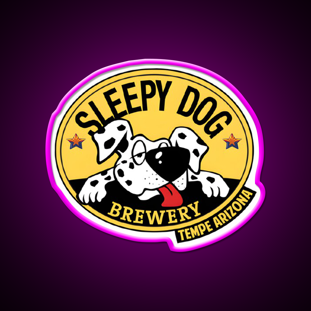 Dog Brewery Logo Beer Bar Decor Led Neon Sign Rgb Color - Neon sign mounted on wall in room