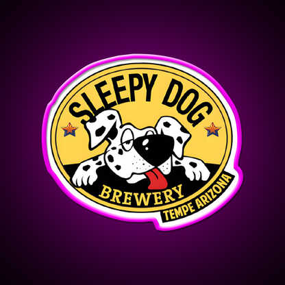 Dog Brewery Logo Beer Bar Decor Led Neon Sign Rgb Color - Neon sign mounted on wall in room