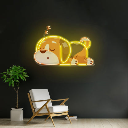 Dog Falling Asleep Led Neon Sign Light Custom Led Signs - Shineneon