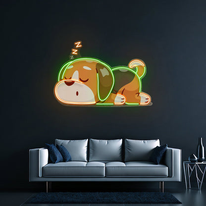 Dog Falling Asleep Led Neon Sign Light Custom Led Signs - Shineneon