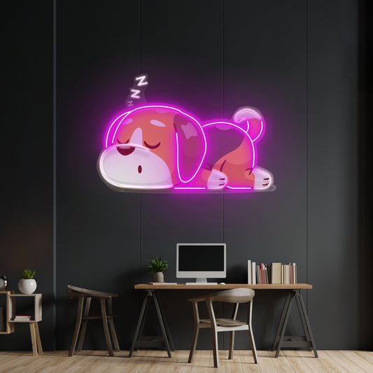 Dog Falling Asleep Led Neon Sign Light Custom Led Signs