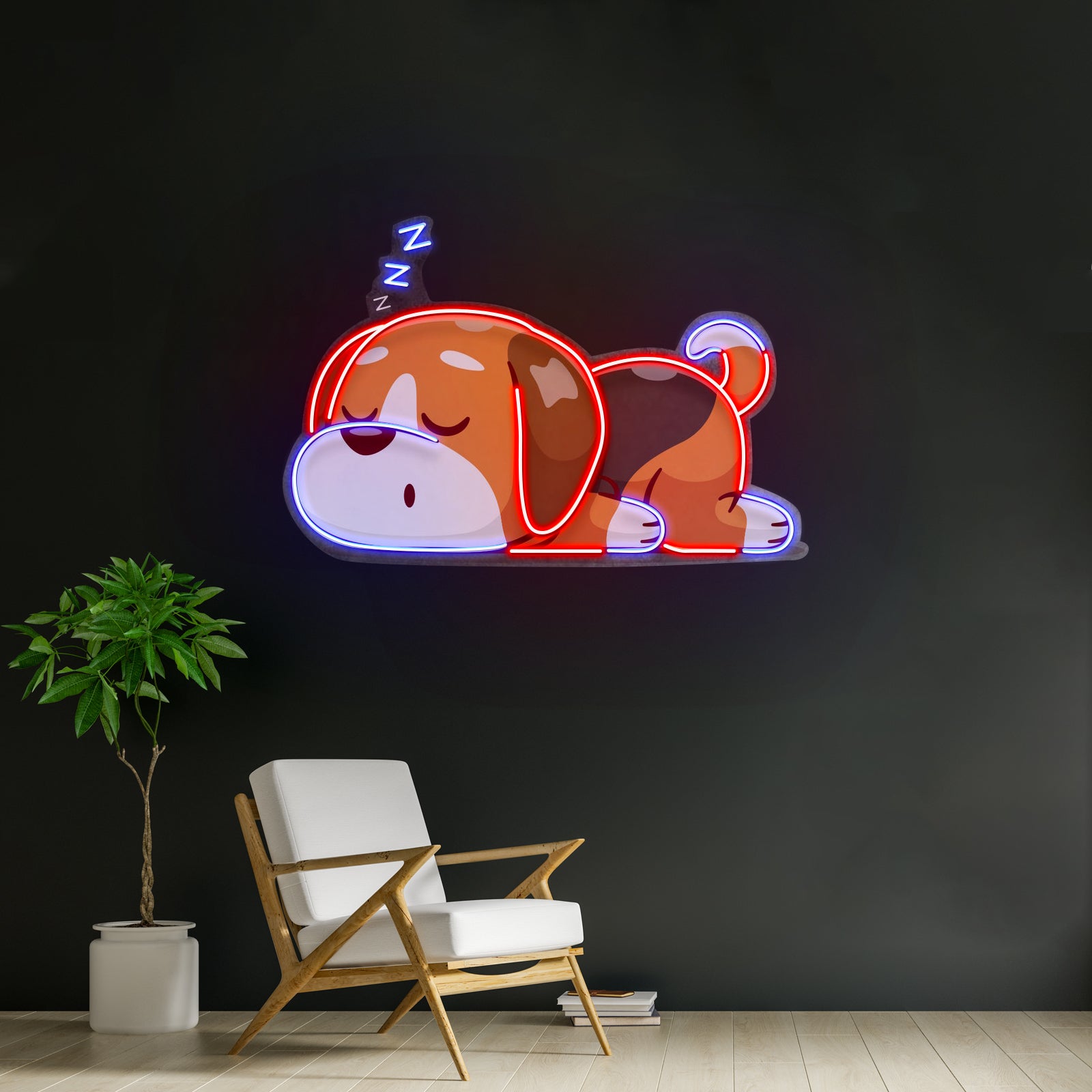 Dog Falling Asleep Led Neon Sign Light Custom Led Signs