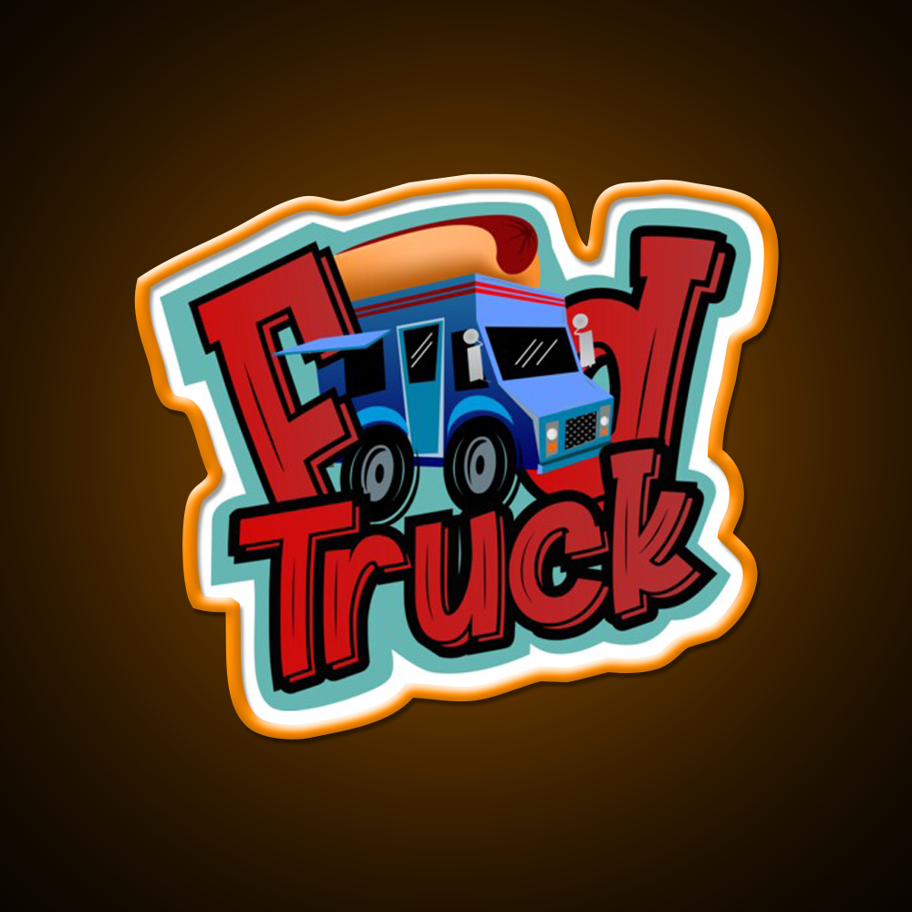 Dog Food Truck Fast Food Led Neon Sign For Burger Place Rgb Color