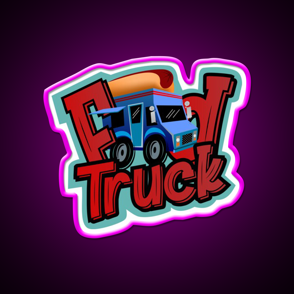 Dog Food Truck Fast Food Led Neon Sign For Burger Place Rgb Color