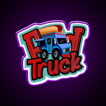 Dog Food Truck Fast Food Led Neon Sign For Burger Place Rgb Color