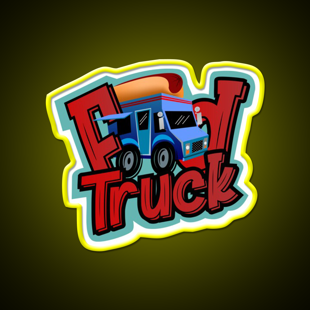 Dog Food Truck Fast Food Led Neon Sign For Burger Place Rgb Color