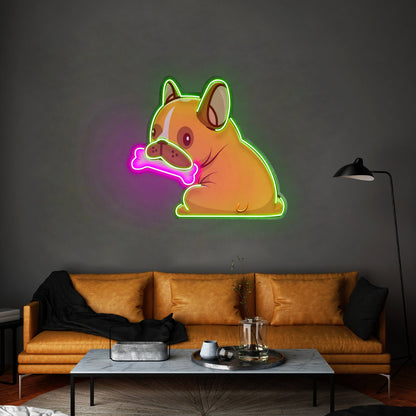 Dog Gnawing Bone Led Neon Sign Light Custom Led Signs - Shineneon