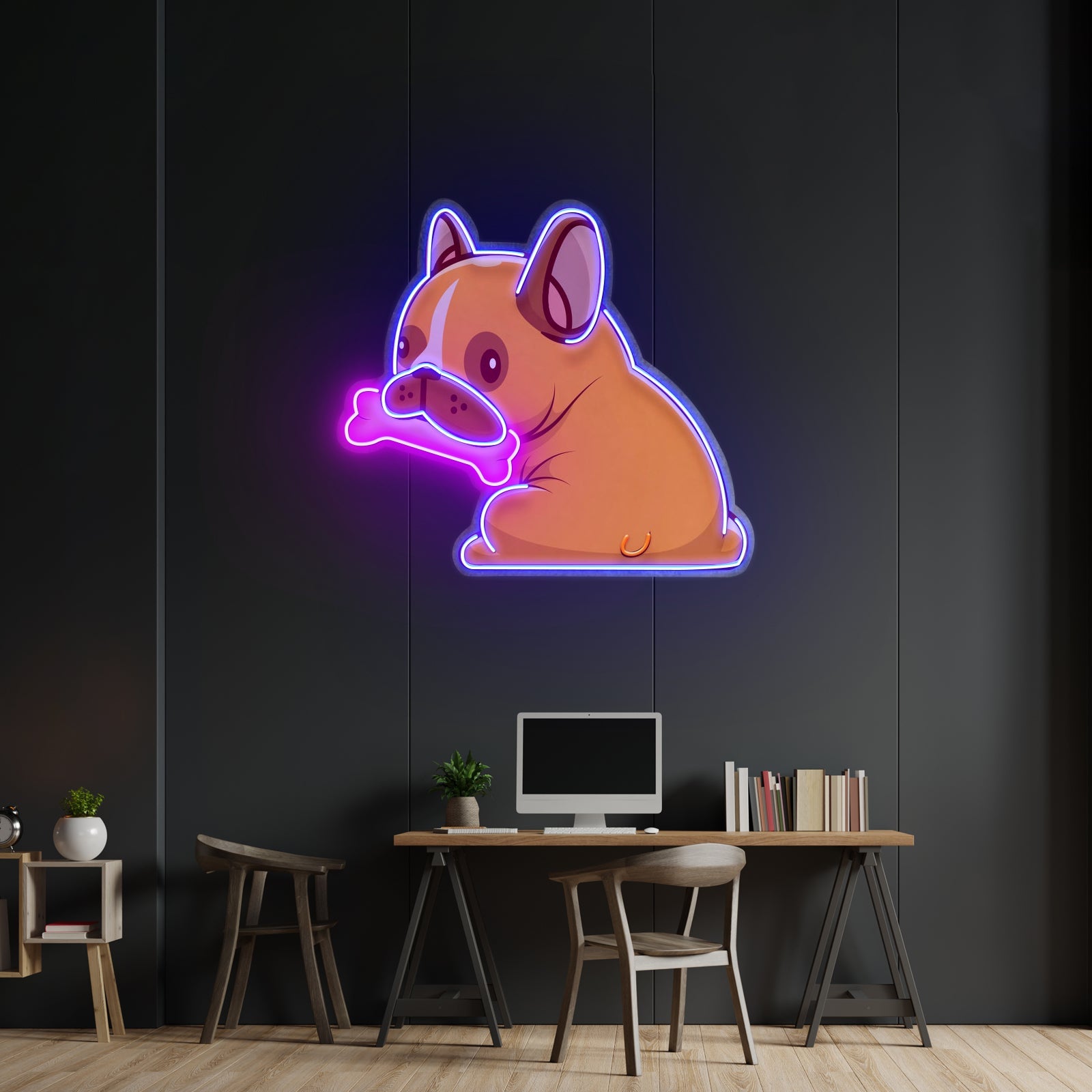 Dog Gnawing Bone Led Neon Sign Light Custom Led Signs - Shineneon